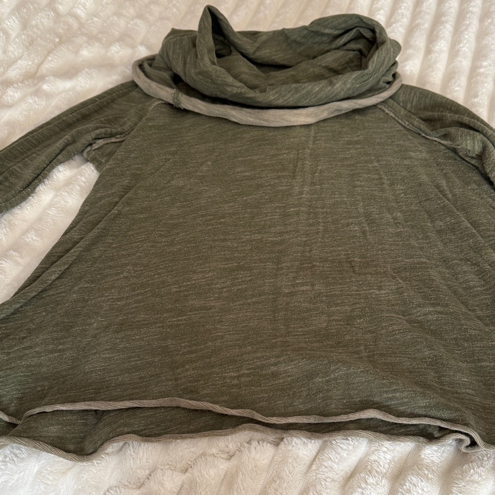 Free People Olive Green Women's oversized cowl neck top